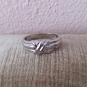 FAS Stamped Silver Tone Ring